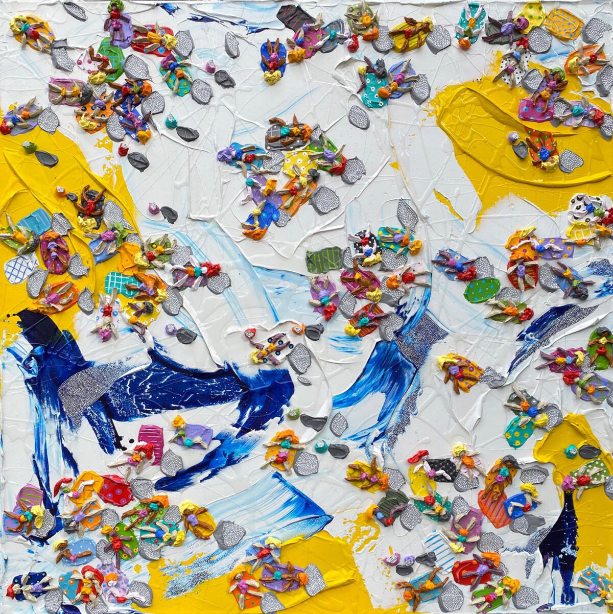 316.REBECCA-PIERCE-2020-Social-Distancing-101-part-1-101-x-101cm-acrylic-impasto-and-resin-on-canvas-on-board-$-4,500.00