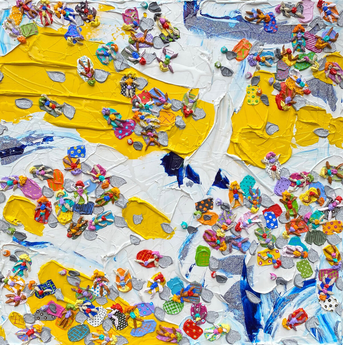 316.REBECCA-PIERCE-2020-Social-Distancing-101-part-2-101-x-101cm-acrylic-impasto-and-resin-on-canvas-on-board-$-4,500.00