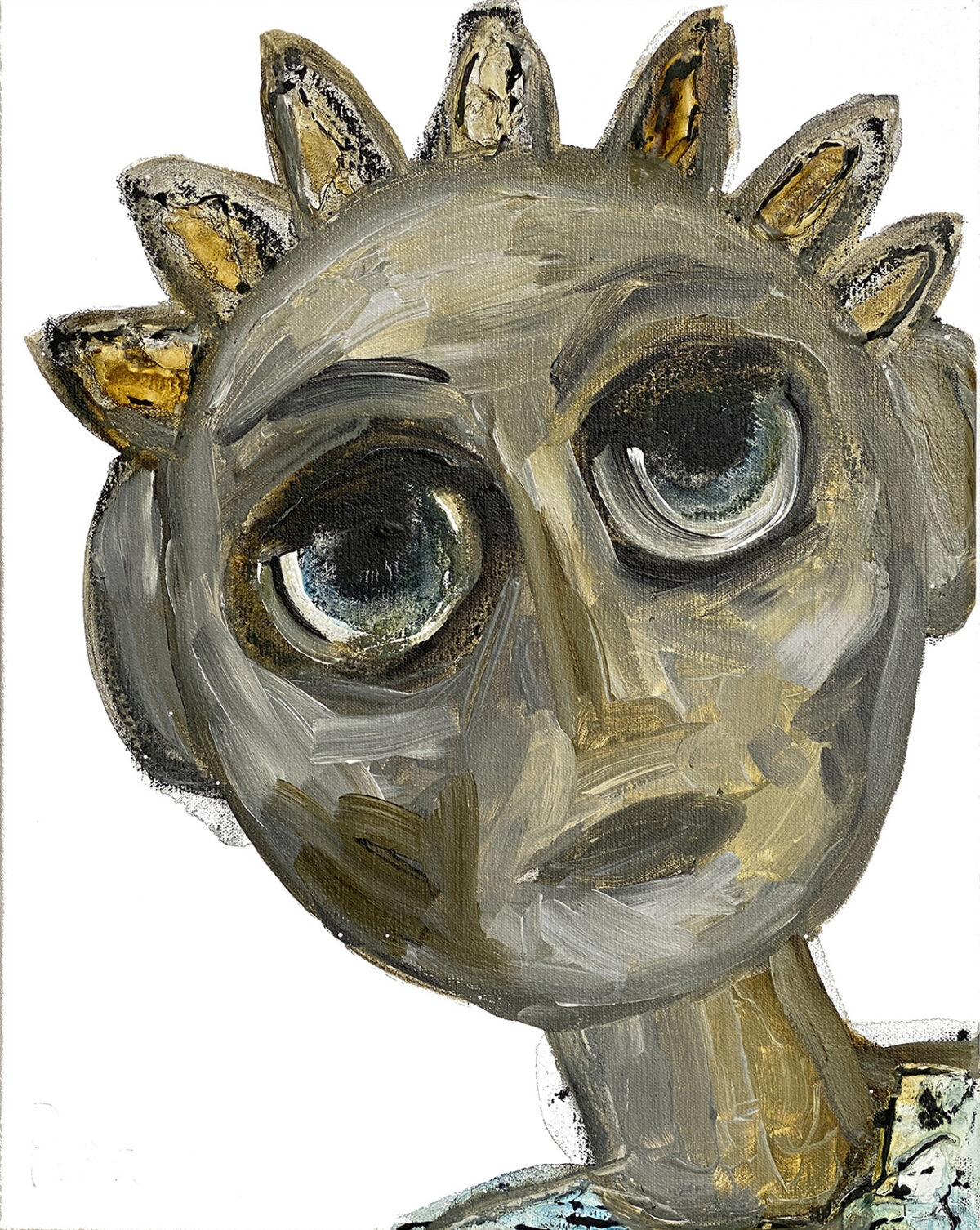 445b. REBECCA PIERCE What Did You Expect 45.5 x 36cm acrylic paint and ink, oil sticks and charcoal on canvas 900.00AUD