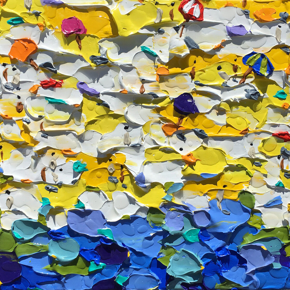479. REBECCA PIERCE A Drop In The Ocean 61 x 61cm acrylic impasto and resin on canvas on board - 2,200.00 AUD