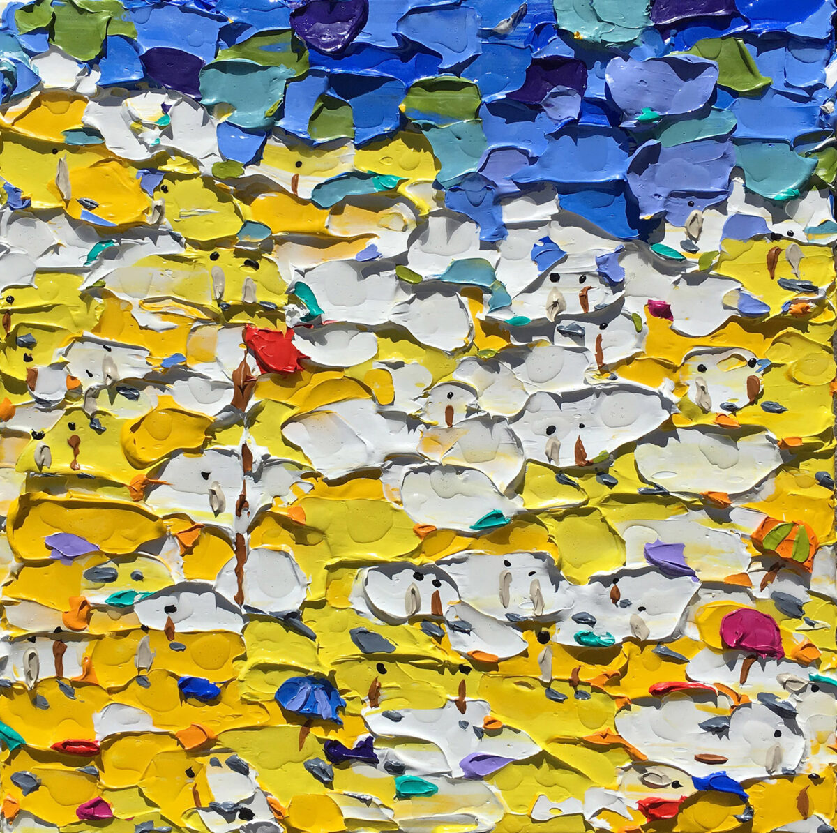480. REBECCA PIERCE Flag 81 x 81cm acrylic impasto and resin on canvas on board - 2,600.00 AUD