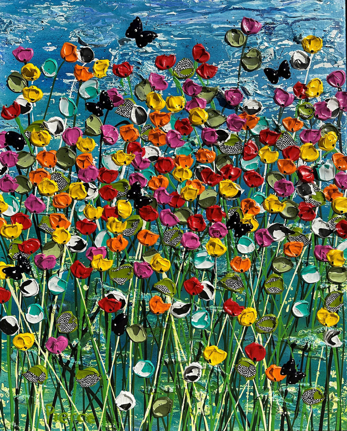 Daydreaming Daydreams 76 x 61cm acrylic impasto and ink on canvas 2100 AUD