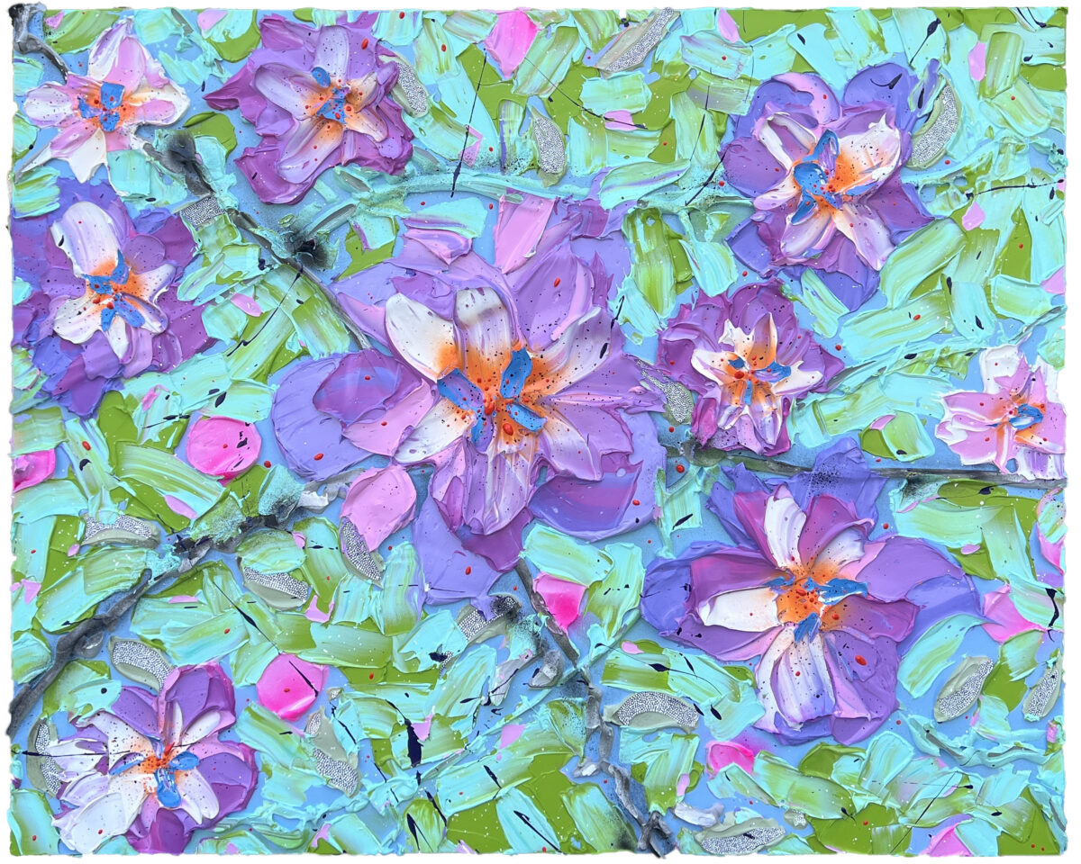 549. REBECCA PIERCE - POND 151 x 125cm acrylic impasto, resin and ink on canvas on board $ 10,900.00