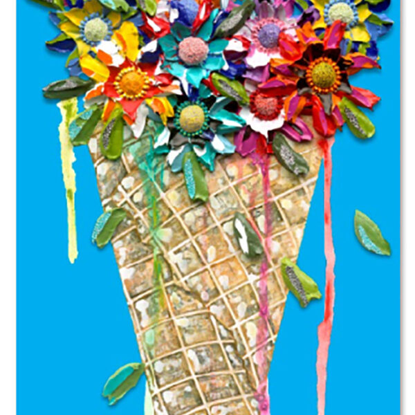Cone on Blue Scarf