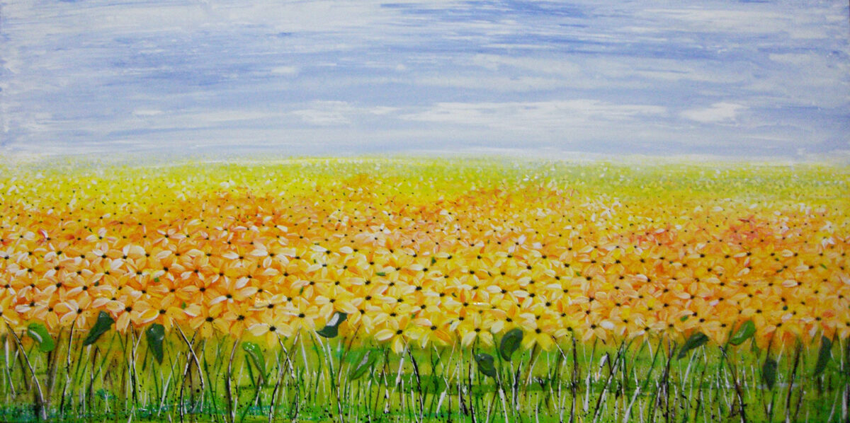 REBECCA-PIERCE-Canary-61-x-123cm-acrylic-on-canvas-$3470.00 SALE PRICE $ 1,735.00